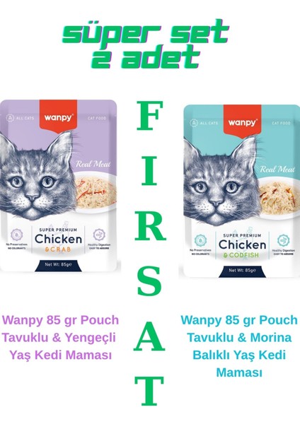 Süper Set 2'li Yengeç ve Morina Yaş Kedi Maması.
