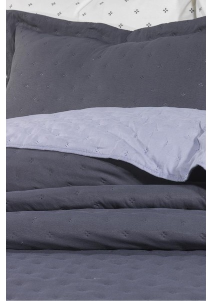 Washed Soft Çift Taraflı 6 Parça Çeyiz Seti Gri modelleri