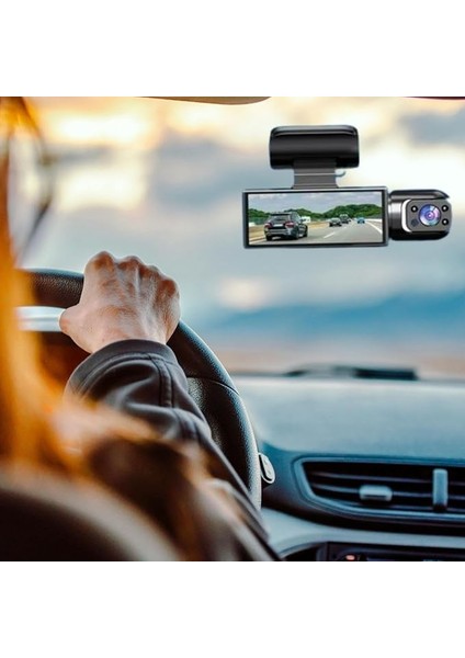 WiFi Destekli Araç İçi & Dışı Çift Kameralı Dikiz Aynası Kamera – Gece Görüşlü, Geniş Açı, Park Asistanlı, Full HD Araç Kamerası