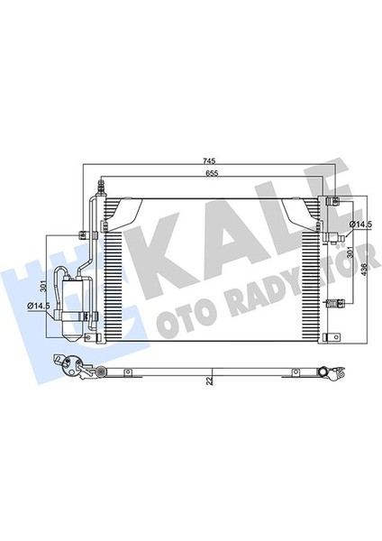 Klima Radyatörü Volvo S60 I 384 2.0t 00-10 S80 I 184 2.0t 98-06 V70 Iı 285 2.4 01-07 XC70 I Cross Country 295 2.5t Xc Awd 02-07 Kurutucu Ile Brazıng Al-Al 655X436X22