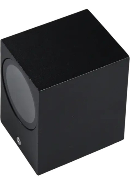 Tek Yön Dış Mekan Aplik, Alüminyum Gövde, Temperli Cam, Mat Siyah, GU10 LED 5W Ampul Dâhil fırsatları