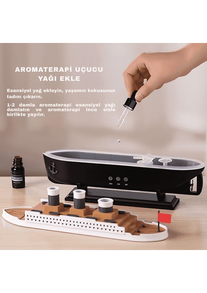 Hava Nemlendirici Işıklı Titanik Gemi Oda Kokusu Difüzör modelleri