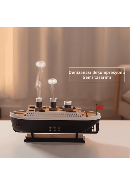 Hava Nemlendirici Işıklı Titanik Gemi Oda Kokusu Difüzör