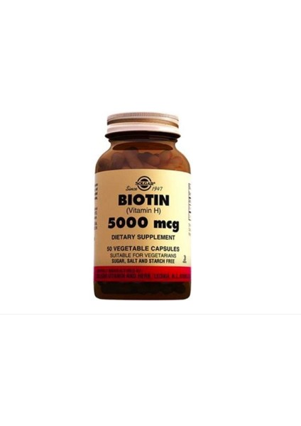 Biotin 5000 Mg - 50 Bitkisel Kapsül