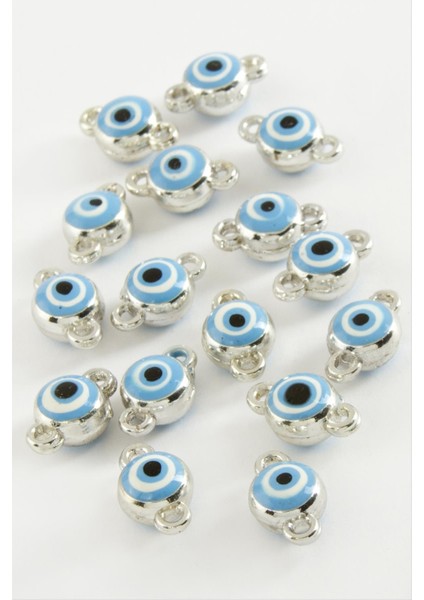 Wizard Nazar Çift Kulplu Mineli Bileklik ve Kolye Ucu Aparatı 1 Adet-Açık Mavi fiyatları