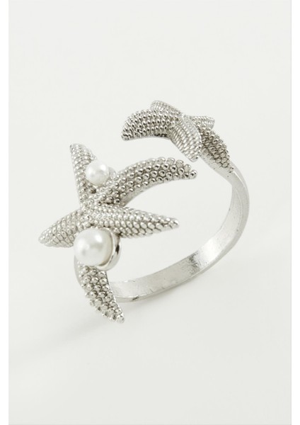 Wizard Deniz Yıldızı Inci Metal Yüzük-Gümüş Rengi fiyatları
