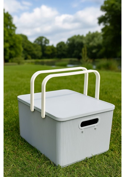 5 Parça Gri Taşınabilir 17 Lt. Piknik Seti ve Saklama Kapları indirimleri