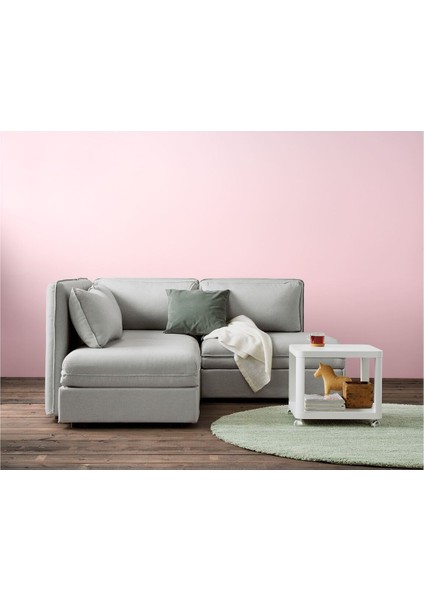 Tekerlekli Yan Sehpa, Beyaz, 50X50 cm fiyatları