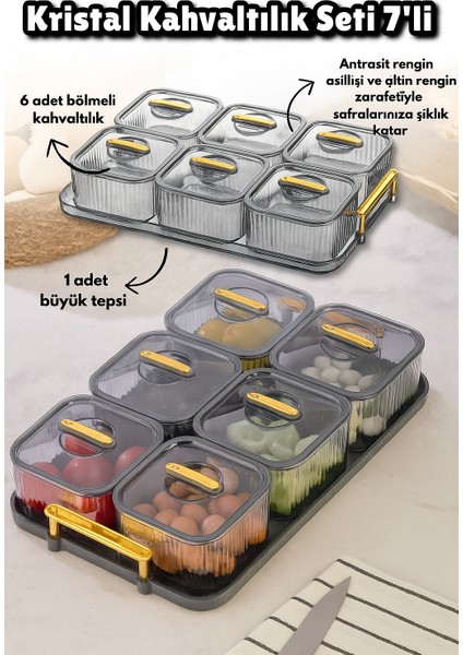 Kristal Kahvaltılık Seti 7'li Takım Sunum Luk fiyatları