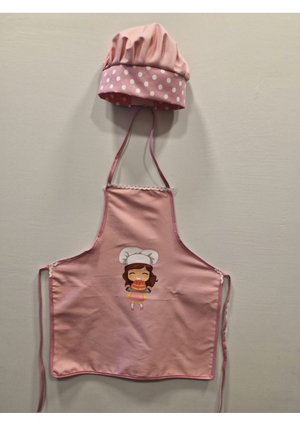 Kız Çocuk Aşçı Önlük Şapka Takımı