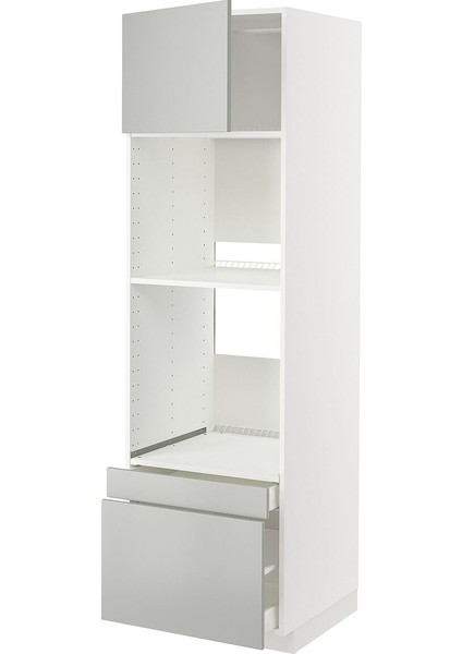 Fırın Boy Dolabı, Havstorp Açık Gri, 60X60X200 cm