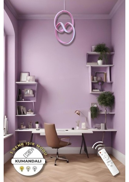 Eva Pembe Kumandalı 3 Renk Modern Sarkıt LED Avize fiyatları