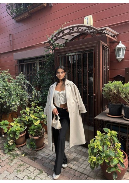 Kuşaklı Kruvaze Yaka Astarlı Kabanlar fiyatları