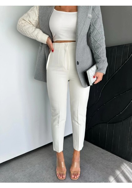 Zr Model Orijinal Marka Fileto Detaylı Kumaş Pantolon Dar Paça Pantolon modelleri