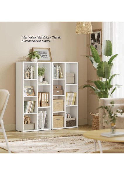 Kitaplık Ofis Dolabı Çok Amaçlı Raf 7 Bölmeli fırsatları