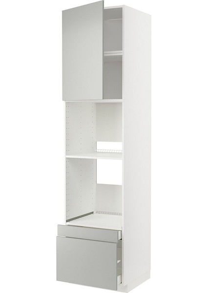 Fırın Boy Dolabı, Havstorp Açık Gri, 60X60X240 cm