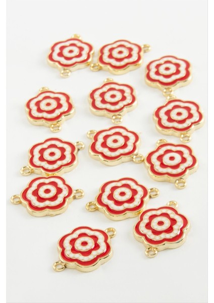 Wizard Çiçek Çift Kulplu Mineli Bileklik ve Kolye Ucu Aparatı 1 Adet-Kırmızı fiyatları