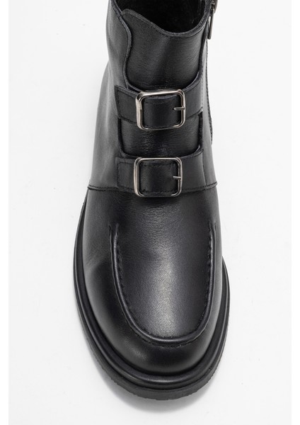 Kadın Bilek Boy Düz Taban Bot Gerçek Deri Rc 40236 Siyah fiyatları