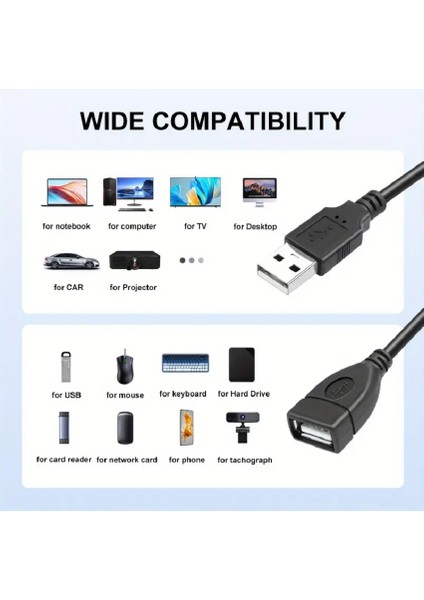 5 Metre USB Uzatma Kablosu 5mt Erkek-Dişi LED Işıklar Oyun Konsolları Xbox Yüksek Hızlı USB Kablosu indirimleri