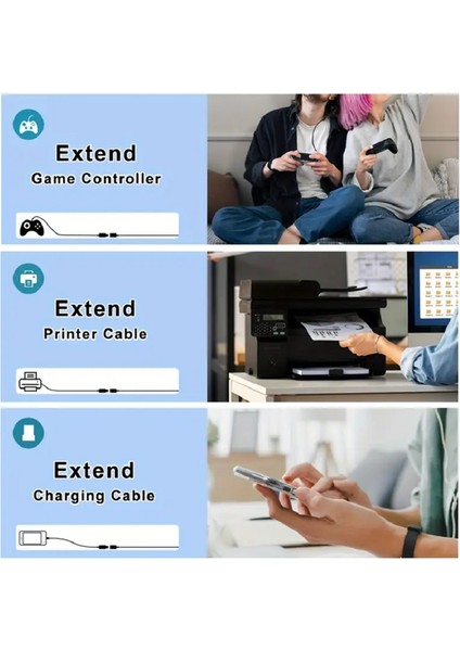 5 Metre USB Uzatma Kablosu 5mt Erkek-Dişi LED Işıklar Oyun Konsolları Xbox Yüksek Hızlı USB Kablosu