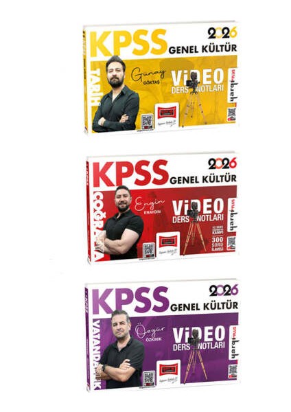Yayınları 2026 Kpss Genel Kültür Video Ders Notları Seti (3 Kitap)