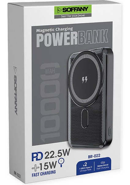 BR-022 10.000 mAh Magsafe P.Bank Hızlı Şarj Type-C + USB Giriş-Çıkış fırsatları