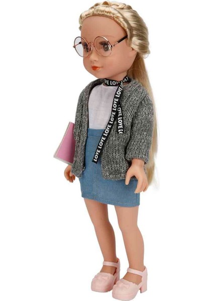 Gündelik Kıyafetli Moda Bebeği 40 cm – Eklemli Şık Kız Bebek