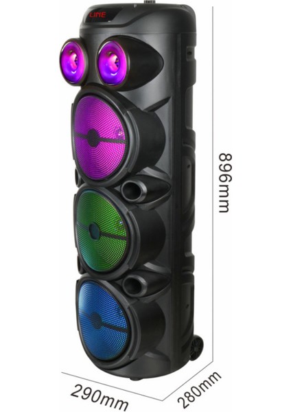Hepu HP-974 Partybox Hoparlör 20W Güç 3 x 8 Woofer Rgb Işık Efektleri Kablosuz Mikrofonlu fiyatları