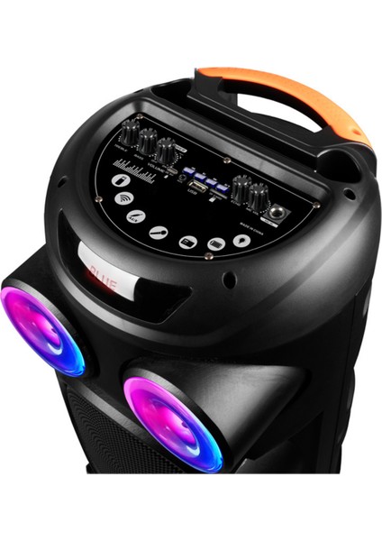 Hepu HP-974 Partybox Hoparlör 20W Güç 3 x 8 Woofer Rgb Işık Efektleri Kablosuz Mikrofonlu modelleri