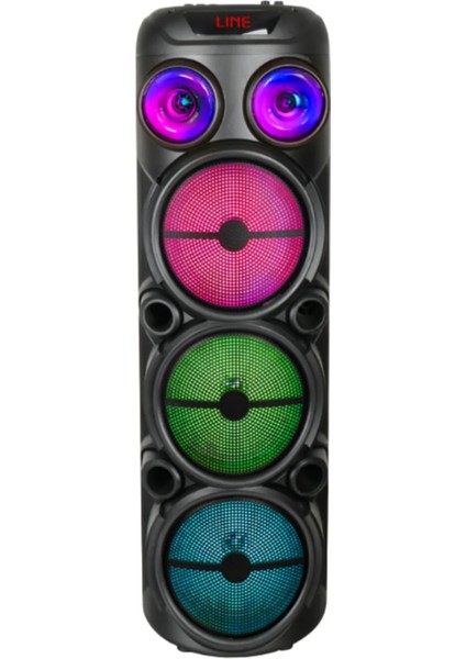 Hepu HP-974 Partybox Hoparlör 20W Güç 3 x 8 Woofer Rgb Işık Efektleri Kablosuz Mikrofonlu indirimleri