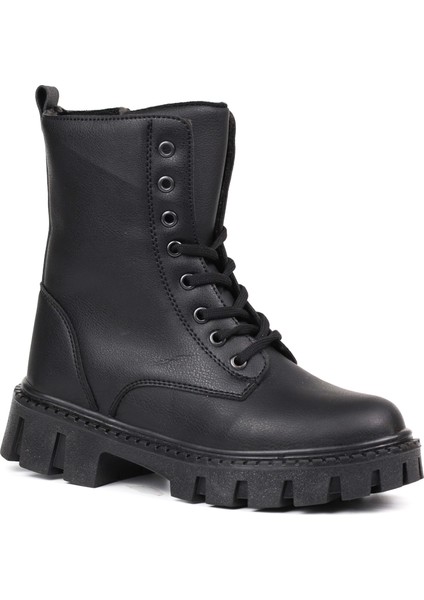 Kadın Siyah Postal Bot – Kalın Taban Fermuarlı Bağcıklı Rahat Günlük Şık ve Dayanıklı modelleri