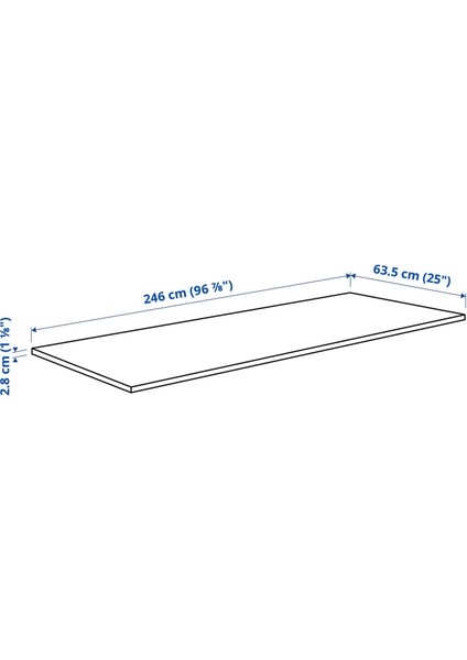 Tezgah, Siyah-Laminat, 246X63,5X2,8 cm fiyatları