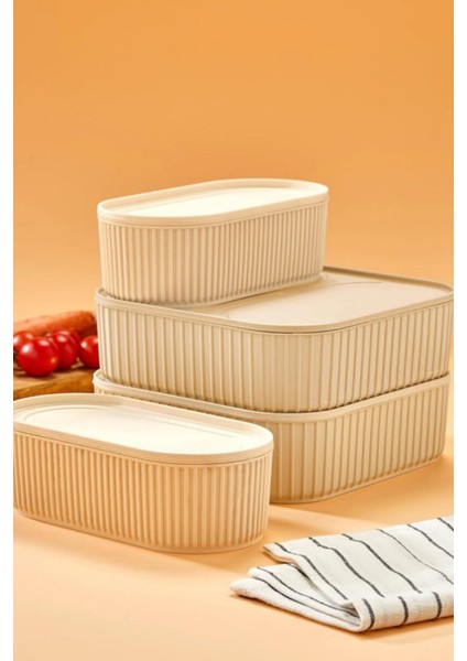 5 Parça Bej Taşınabilir 17 Lt. Piknik Sepeti ve Saklama Kapları fiyatları