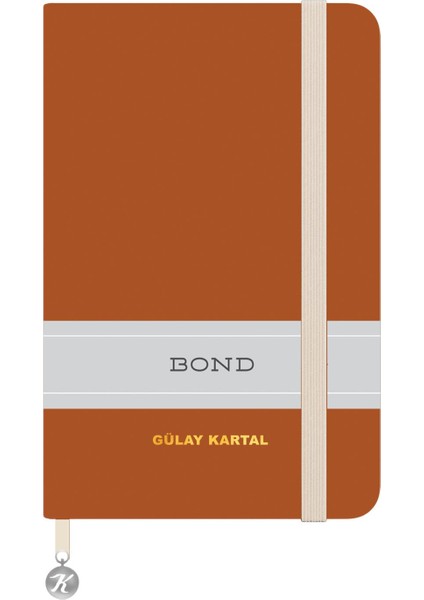 Kişiselleştirilebilir Çizgili Ciltli Bond Defter - Turuncu