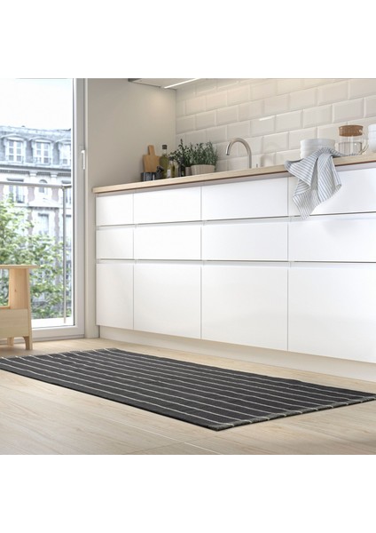 Büyük Halı, Gri-Kırık Beyaz, 80X180 Cm, Dikdörtgen, Düz Dokuma fırsatları