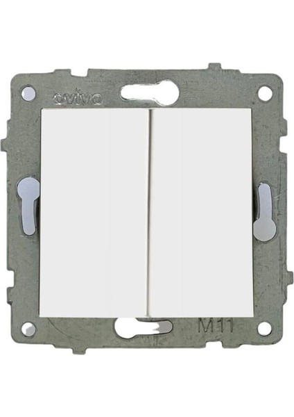 9 Adet Ovivo Grano Beyaz Komitatör Ikili Anahtar Çerçeve Hariçtir modelleri