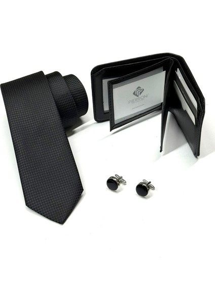 Siyah Desenli Kravat Kol Düğmesi Cüzdan Özel Ahşap Kutu Set fiyatları