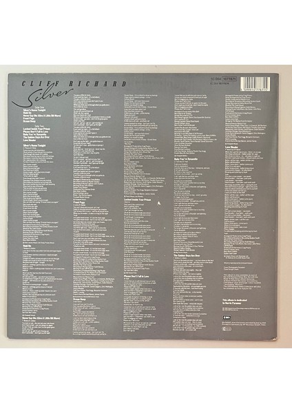 Cliff Richard Silver Lp Plak Plak (Orijinal 1983 Dönem Avrupa Baskı Plak) fiyatları
