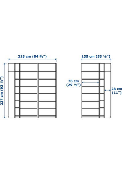Köşe Kitaplık, Kahverengi Ceviz Görünüm, 215/135X28X237 cm fırsatları