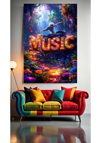 Müzik Ruhun Gıdası 1 Ev Duvar Salon Güzellik Salonu Ofis Dükkan Dekarasyon Kanvas Tablo