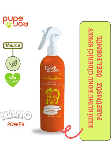 Kedi Kumu Koku Giderici Sprey Nano Gümüş Içerikli Parfümsüz Özel Formül