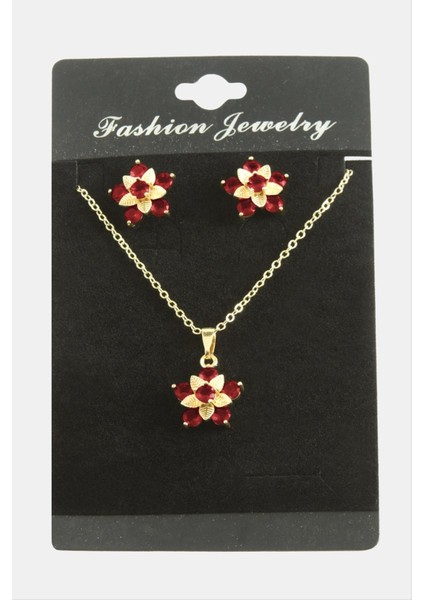 Çiçek Zirkon Taşlı Set Kolye fırsatları