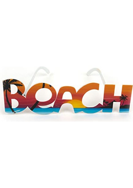 Beach Yazılı Parti Gözlüğü Yaza Merhaba Hawaii Show Gözlüğü 19X6 cm indirimleri