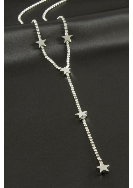 Yıldız Şerit Taşlı Çelik Y Kolye fiyatları