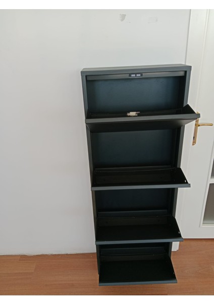 4'lü (Kapaklı) Metal Ayakkabılık Antrasit fiyatları