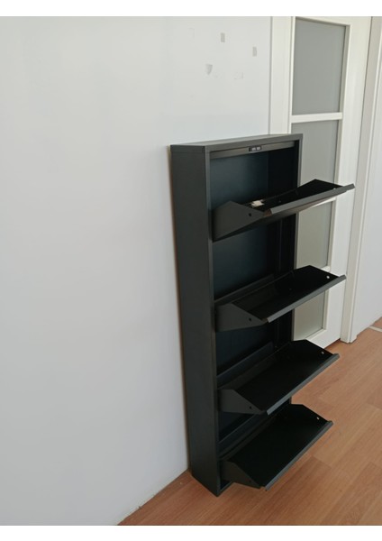 4'lü (Kapaklı) Metal Ayakkabılık Antrasit modelleri