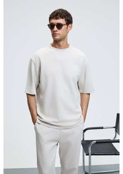 BARNABY Erkek Kolu ve Pantolon Cebi Süs Etiket Detaylı Yuvarlak Yaka Gri Alt-Üst Takım fırsatları