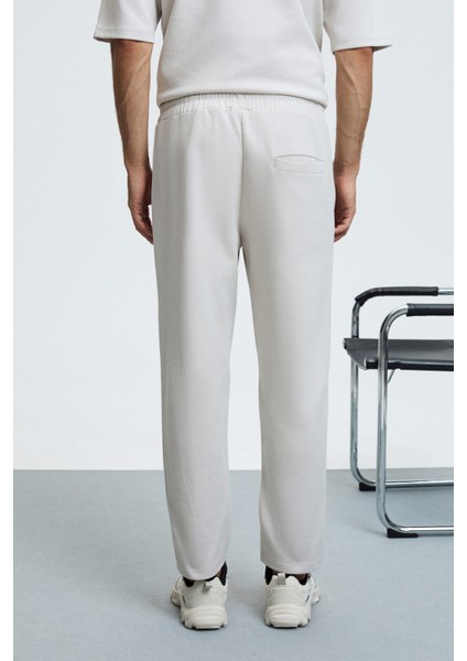 BARNABY Erkek Kolu ve Pantolon Cebi Süs Etiket Detaylı Yuvarlak Yaka Gri Alt-Üst Takım