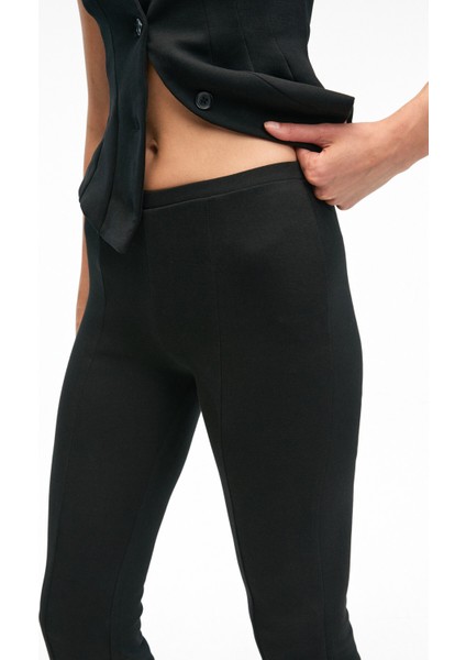 KALYYSIA Kadın Yüksek Bel Geniş Paçalı Slim Fit Siyah Pantolon modelleri