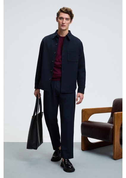 VAREX Erkek Yuvarlak Yaka Basic Slim Fit Triko Bordo Kazak fırsatları